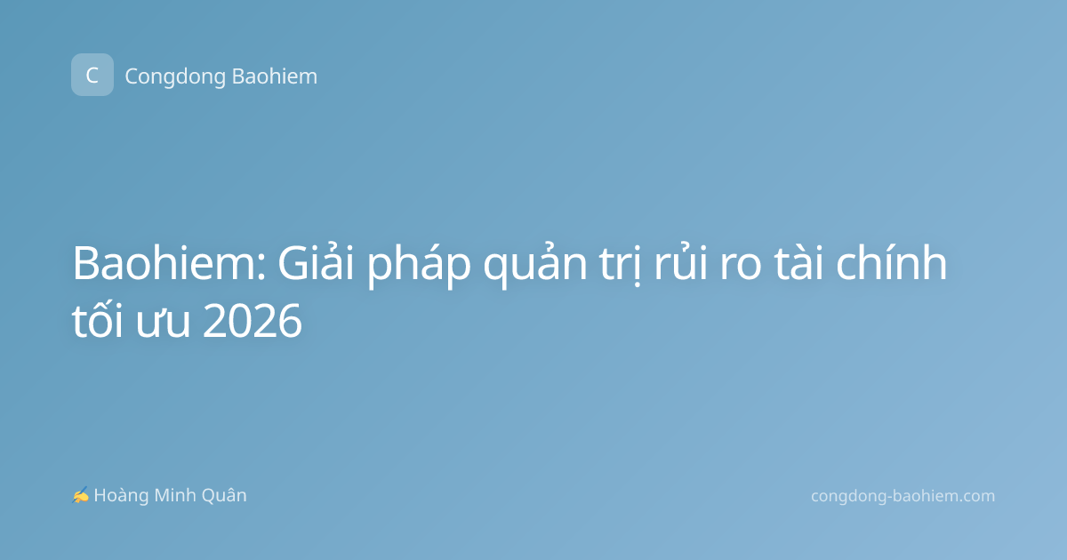 Baohiem: Giải pháp quản trị rủi ro tài chính tối ưu 2026